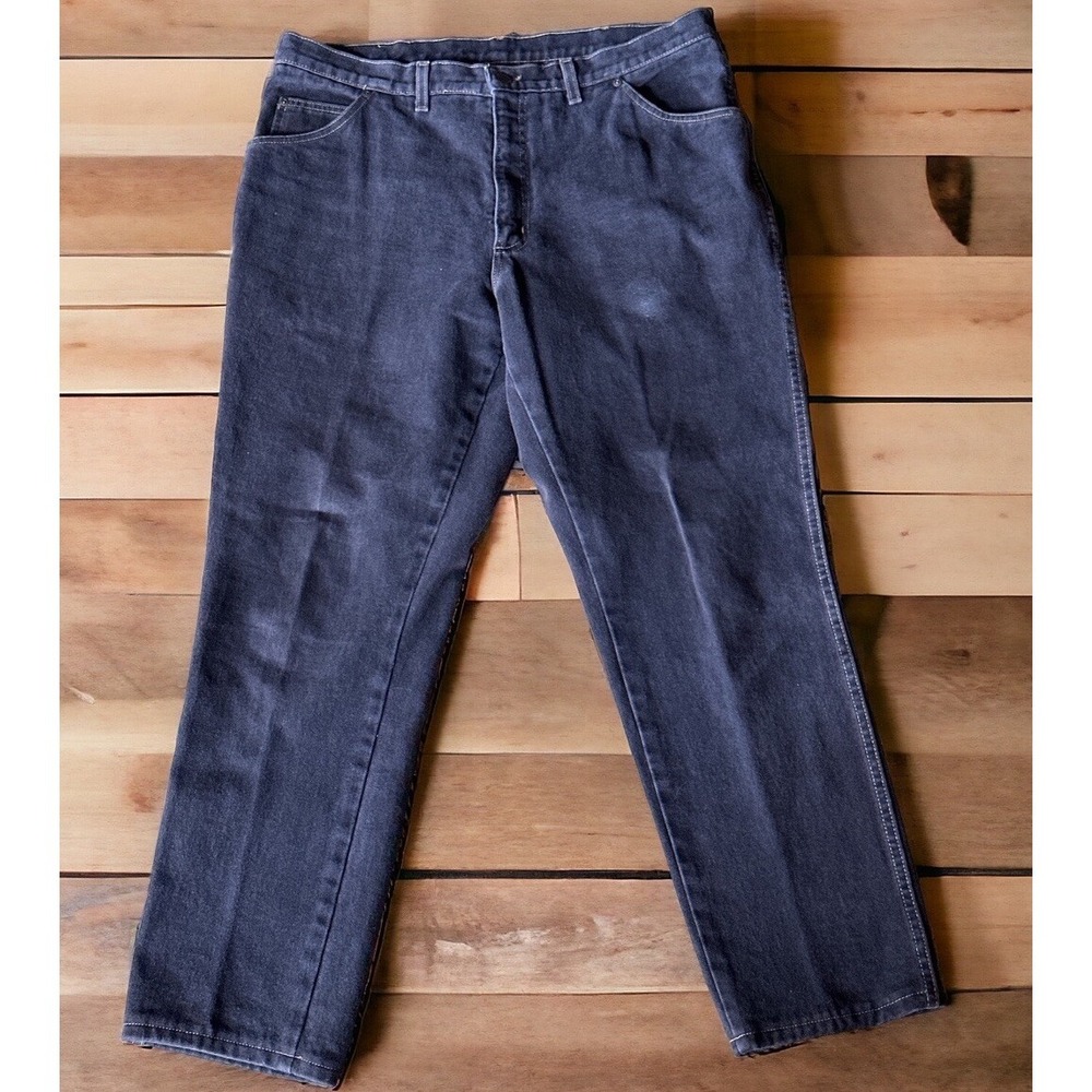 Lands End Jeans Mens Brown‎ Straight Square Rigger Regular Denim USA Size 37x30